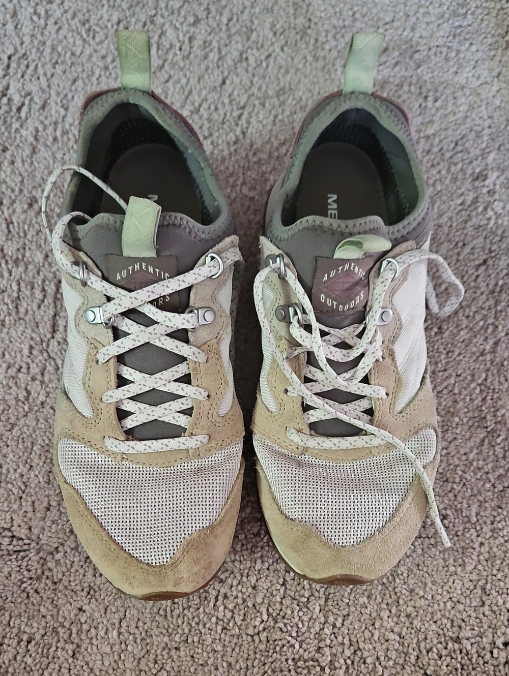 Merrell Alpine 83 Women's Neutral Mesh & Suede Sneakers Sz 9.5